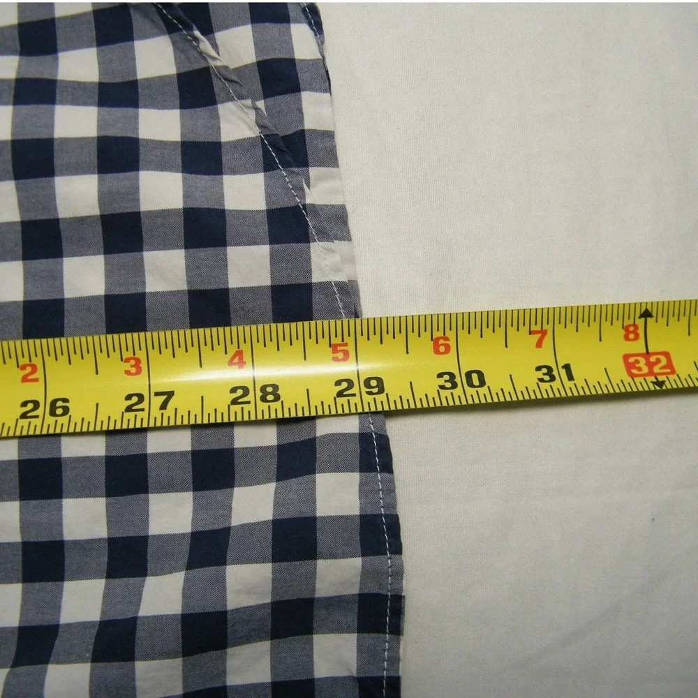 J.‎ Crew Navy Gingham Button Down Shirt Mens M Classic Prep Cottagecore Cotton